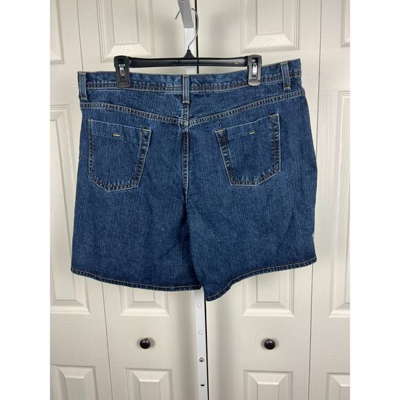 Vtg Faded Glory Shorts Womens 18 Y2K High Waist Denim Blue Jean Long 7" Inseam - Picture 6 of 6